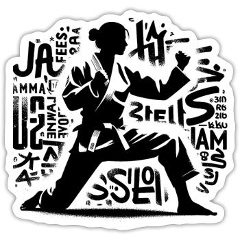Cute Karate Taekwondo Funny Karate Girl - Sticker size S (10 x 10 cm) - white matte - Front