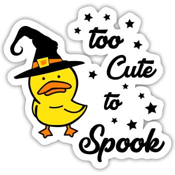 Trop mignon pour effrayer 02 - Sticker taille S (10 x 10 cm) - blanc mat - Devant