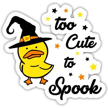 Trop mignon pour effrayer 01 - Sticker taille S (10 x 10 cm) - blanc mat - Devant