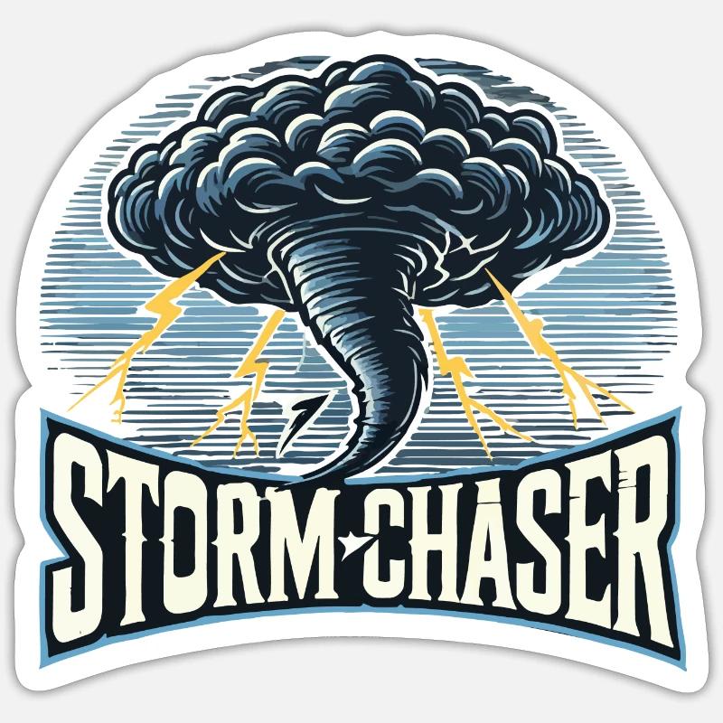 strom chaser - Sticker size S (10 x 10 cm) - white matte