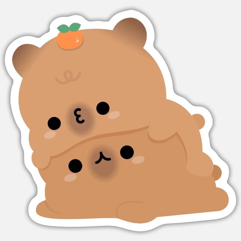 Capybara Couple - Sticker size S (10 x 10 cm) - white matte