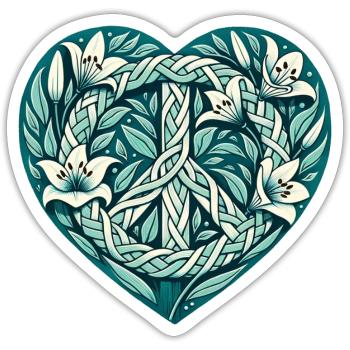 Signe de paix - Sticker taille S (10 x 10 cm) - blanc mat - Devant