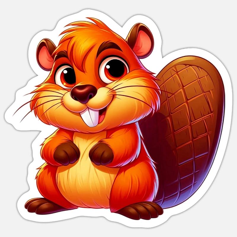 Castor Sticker taille S (10 x 10 cm)