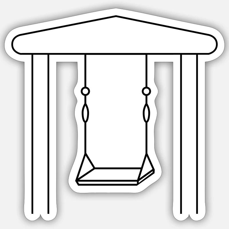 Balançoire - Sticker taille S (10 x 10 cm) - blanc mat