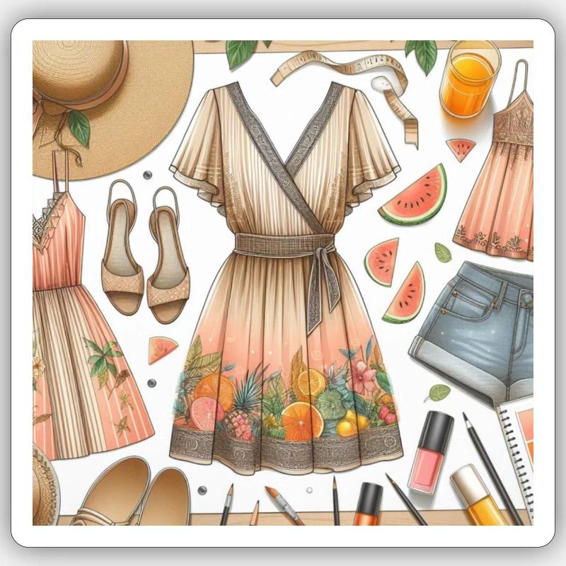 Look du jour. - Sticker taille S (10 x 10 cm) - blanc mat