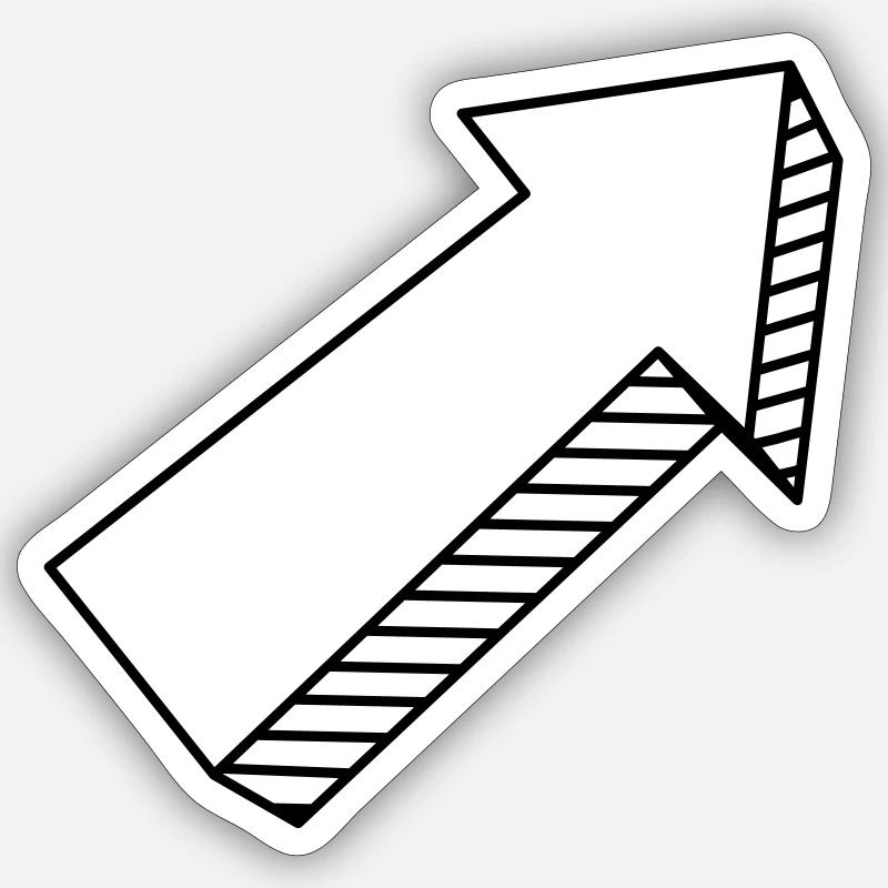 Pfeil in 3D - Sticker Größe S (10 x 10 cm) - Mattweiß