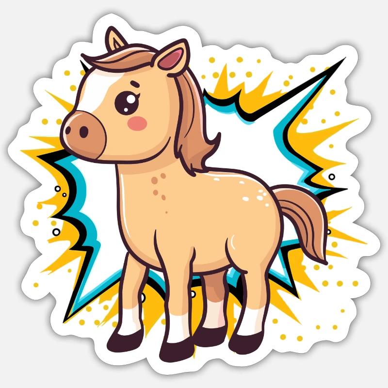 Pferde Galopp - Sticker Größe S (10 x 10 cm) - Mattweiß