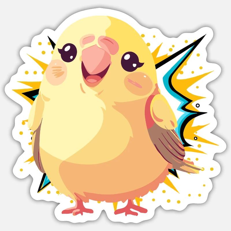Budgerigar, Sparrow, Birds - Sticker size S (10 x 10 cm) - white matte