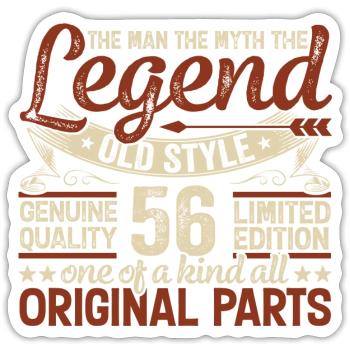 56 Jahre alt, Legenden 1968 Jahrgang 1968 Jubiläum - Sticker Größe S (10 x 10 cm) - Mattweiß - Vorne