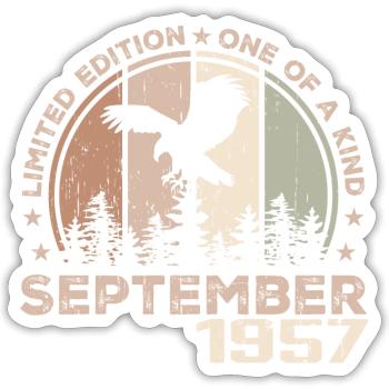 Incomparable depuis septembre 1957 67 Anniversaire - Sticker taille S (10 x 10 cm) - blanc mat - Devant