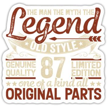 87 years old, legends 1937 vintage 1937 anniversary - Sticker size S (10 x 10 cm) - white matte - Front