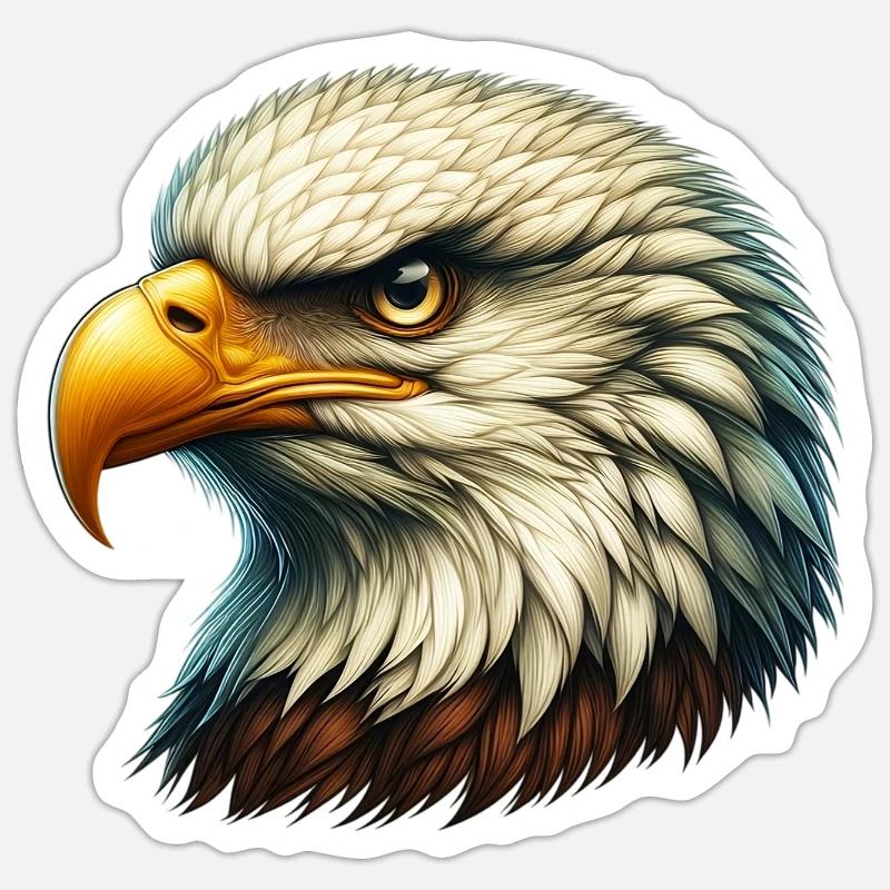 Adler - Sticker Größe S (10 x 10 cm) - Mattweiß
