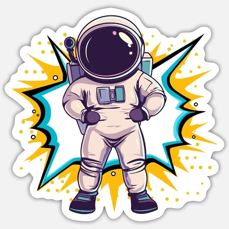 Astronaute astronaute - Sticker taille S (10 x 10 cm) - blanc mat