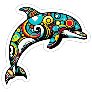 Dolphin - Sticker size S (10 x 10 cm) - white matte - Front