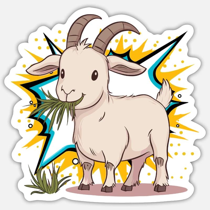 Ziege Ziegenbock Sticker Größe S (10 x 10 cm)