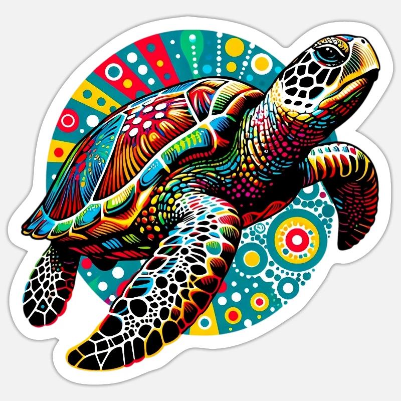 Turtle - Sticker size S (10 x 10 cm) - white matte