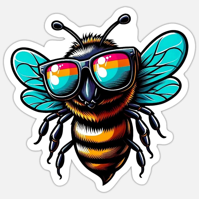 Bee - Sticker size S (10 x 10 cm) - white matte