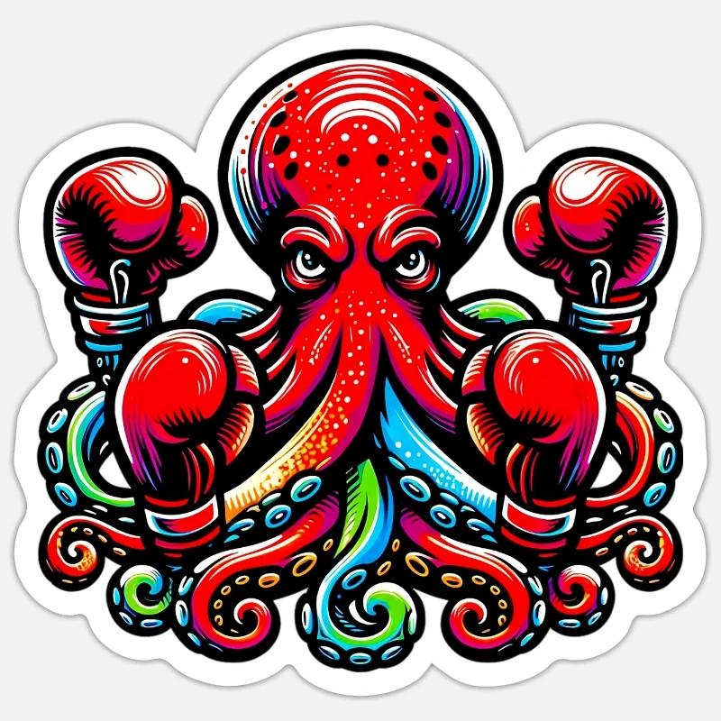 Krake - Sticker Größe S (10 x 10 cm) - Mattweiß