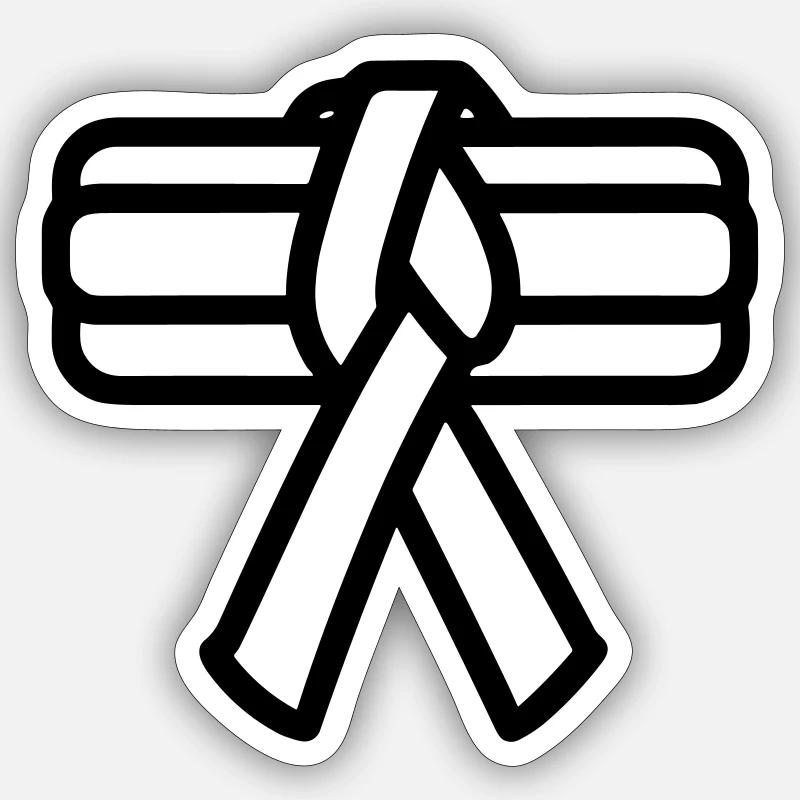 ceinture - Sticker taille S (10 x 10 cm) - blanc mat
