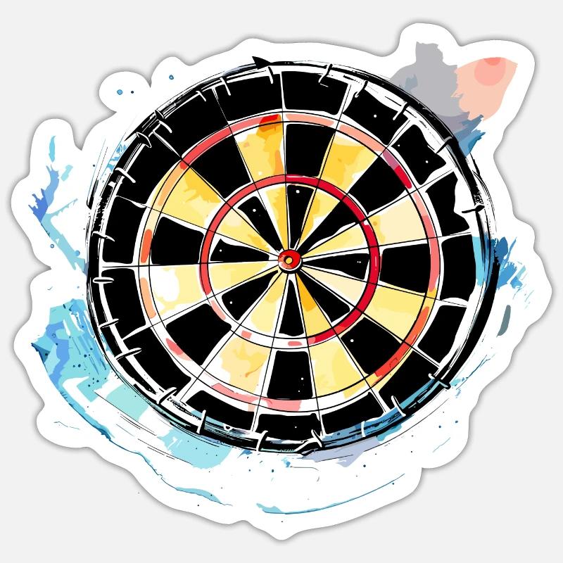Dartboard Sketch - Sticker size S (10 x 10 cm) - white matte