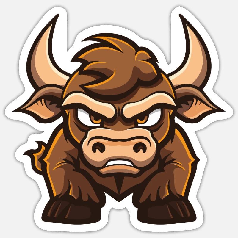 stier - Sticker Größe S (10 x 10 cm) - Mattweiß