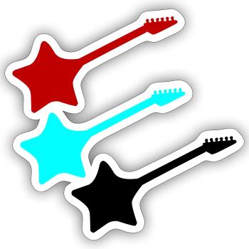 Star Guitars - Sticker size S (10 x 10 cm) - white matte - Front