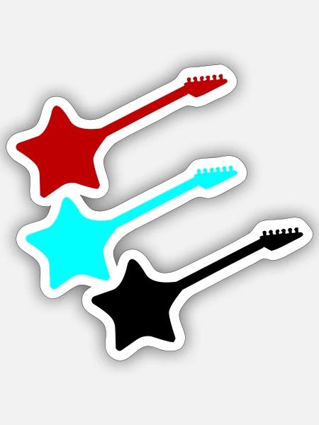 stern gitarren - Sticker Größe S (10 x 10 cm) - Mattweiß