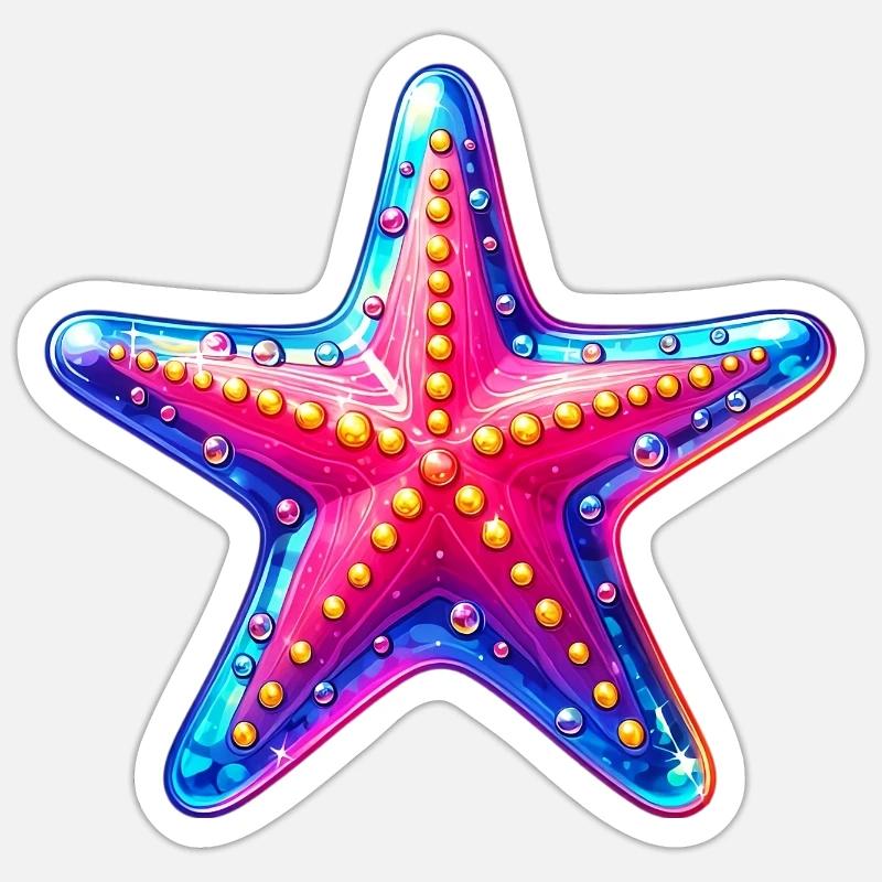 Étoile de mer - Sticker taille S (10 x 10 cm) - blanc mat