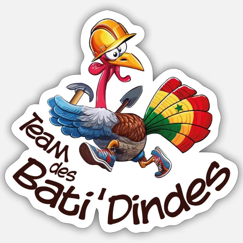 logo team des bati dindes - Sticker taille S (10 x 10 cm) - blanc mat