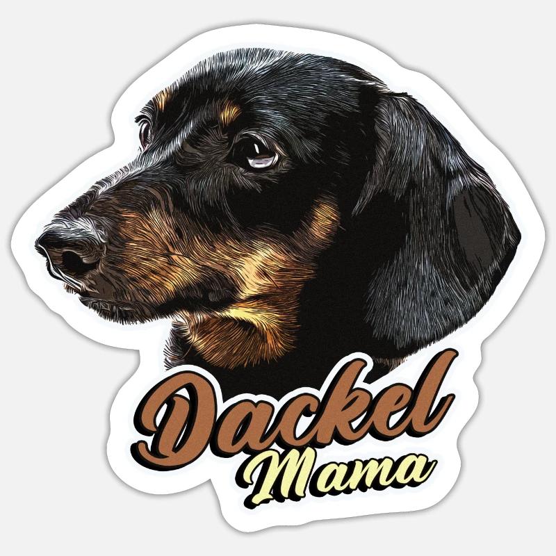Dackel Mama - Sticker Größe S (10 x 10 cm) - Mattweiß