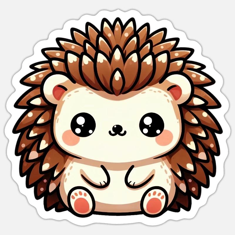 Hérisson - Sticker taille S (10 x 10 cm) - blanc mat
