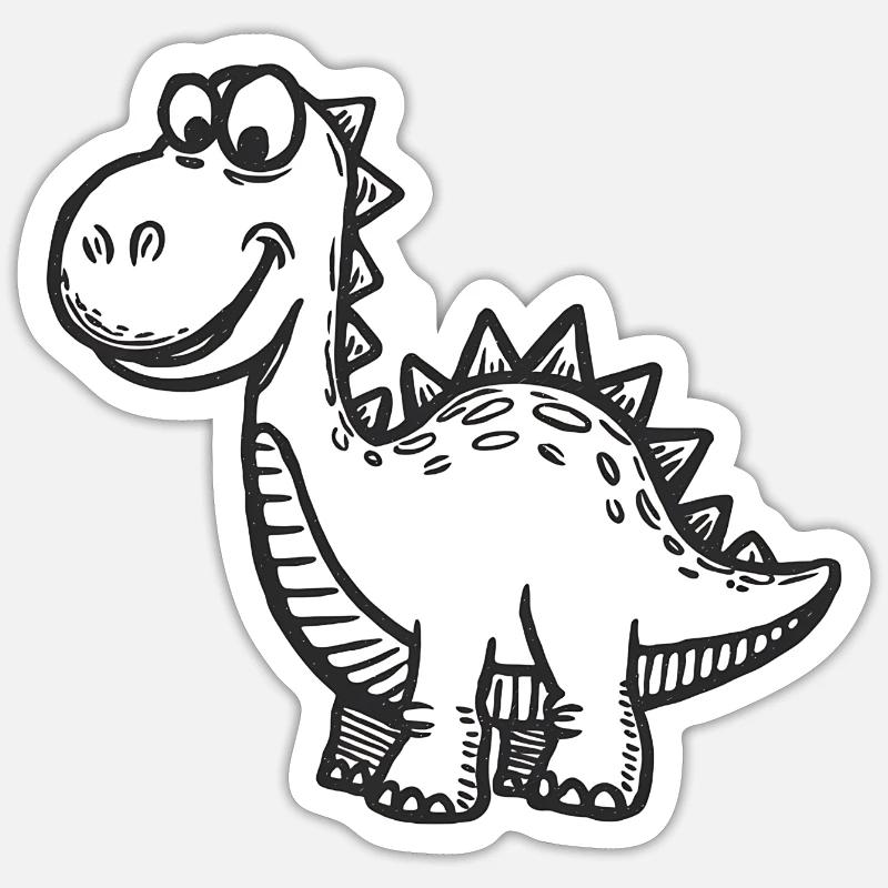 Dino Dinosaurier - Sticker Größe S (10 x 10 cm) - Mattweiß