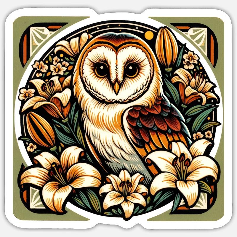 Schleiereule Sticker Größe S (10 x 10 cm)
