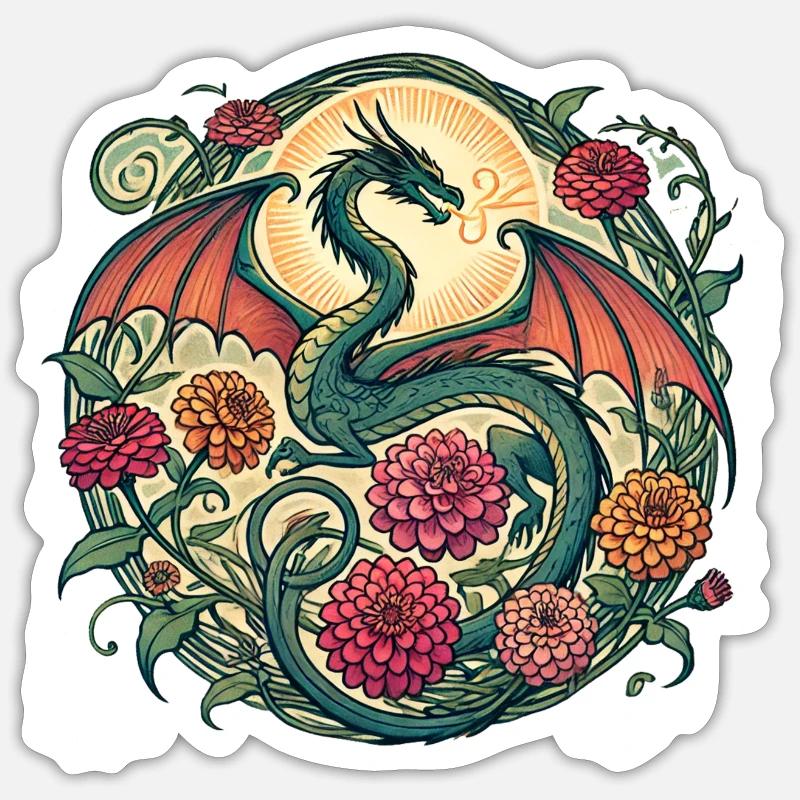 Dragon - Sticker size S (10 x 10 cm) - white matte