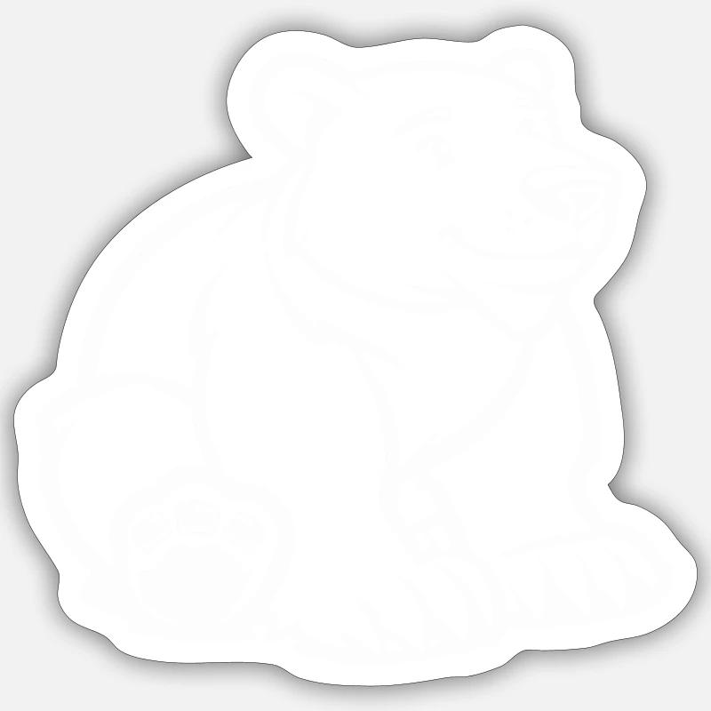 eisbär comic bär - Sticker Größe S (10 x 10 cm) - Mattweiß
