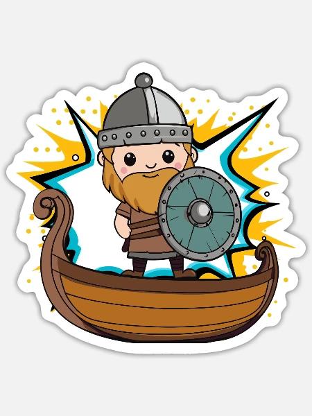 Wikinger Nordisch Normanne - Sticker Größe S (10 x 10 cm) - Mattweiß