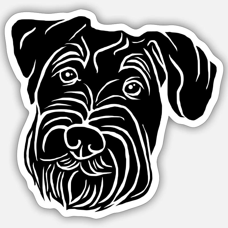 Middle Schnauzer - Sticker size S (10 x 10 cm) - white matte