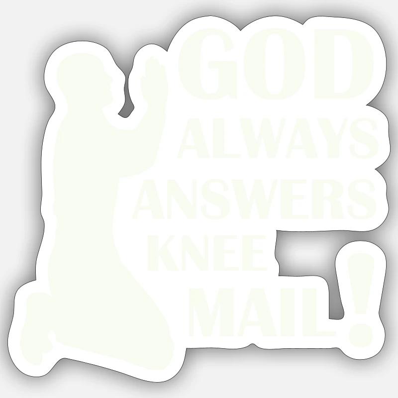 Dieu répond 02 - Sticker taille S (10 x 10 cm) - blanc mat