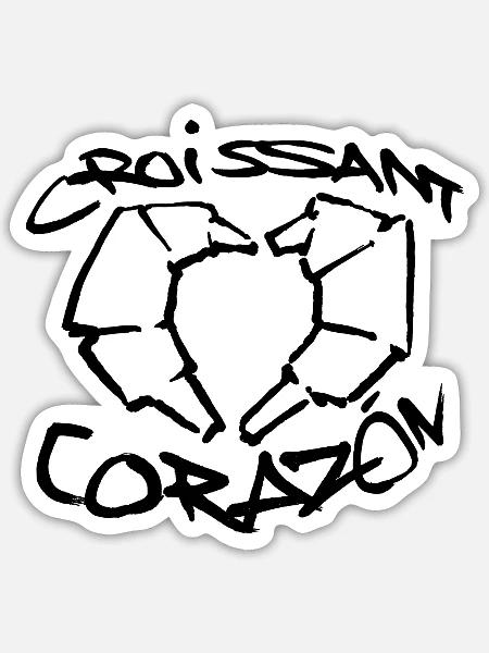 Croissant-Corazón, better together! - Sticker Größe S (10 x 10 cm) - Mattweiß