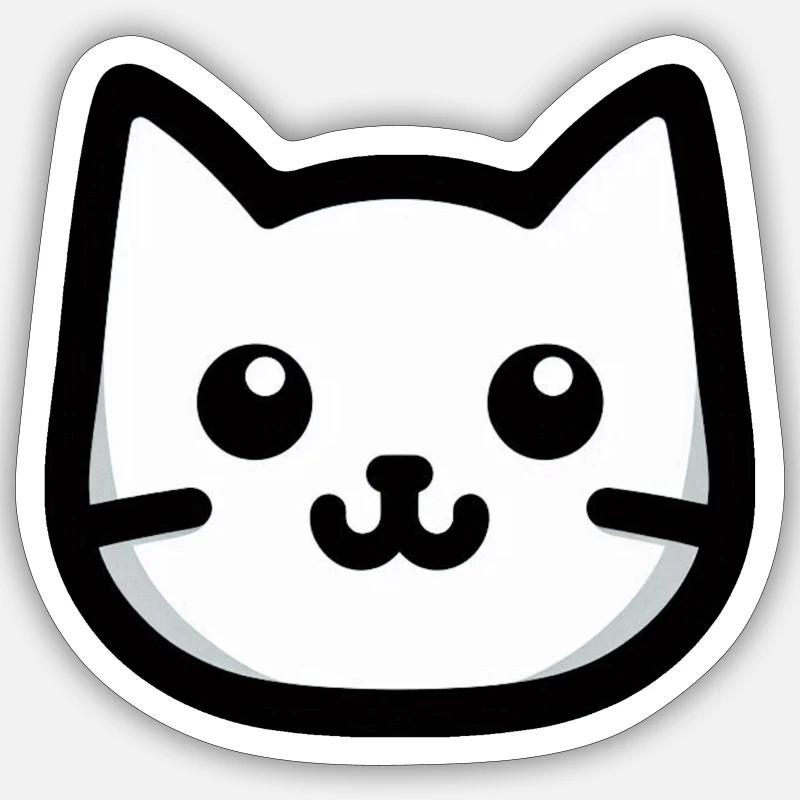 Einfaches Katzendesign Sticker Größe S (10 x 10 cm)