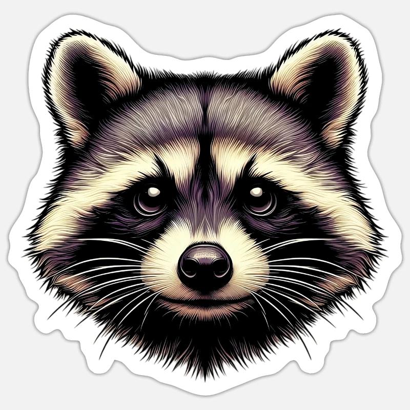 Raton laveur Sticker taille S (10 x 10 cm)