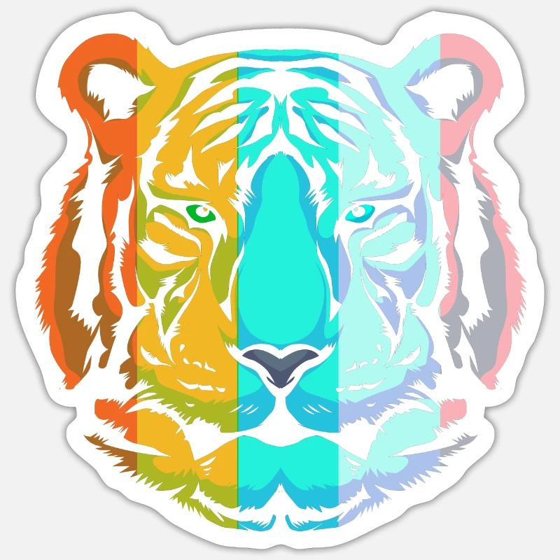 Weißer Tiger - Sticker Größe S (10 x 10 cm) - Mattweiß
