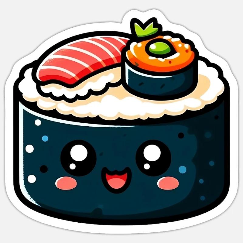 Sushi - Sticker Größe S (10 x 10 cm) - Mattweiß