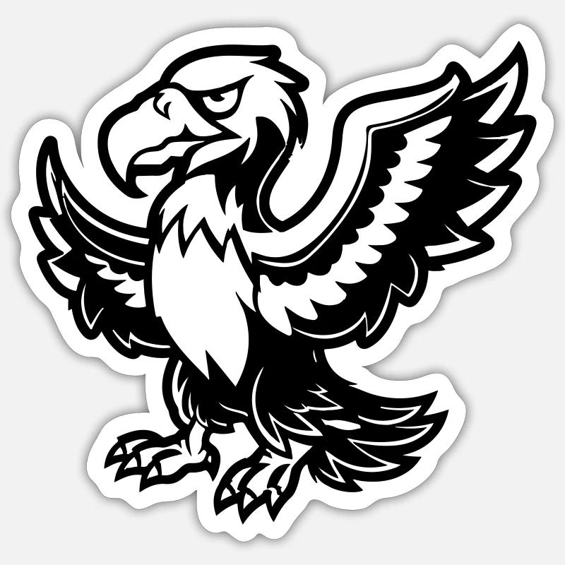 adler comic tier - Sticker Größe S (10 x 10 cm) - Mattweiß