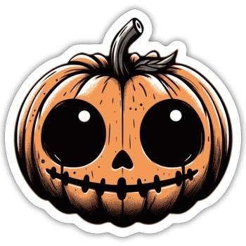 Gruseliger Kürbis - Spooky Pumpkin - Sticker Größe S (10 x 10 cm) - Mattweiß - Vorne