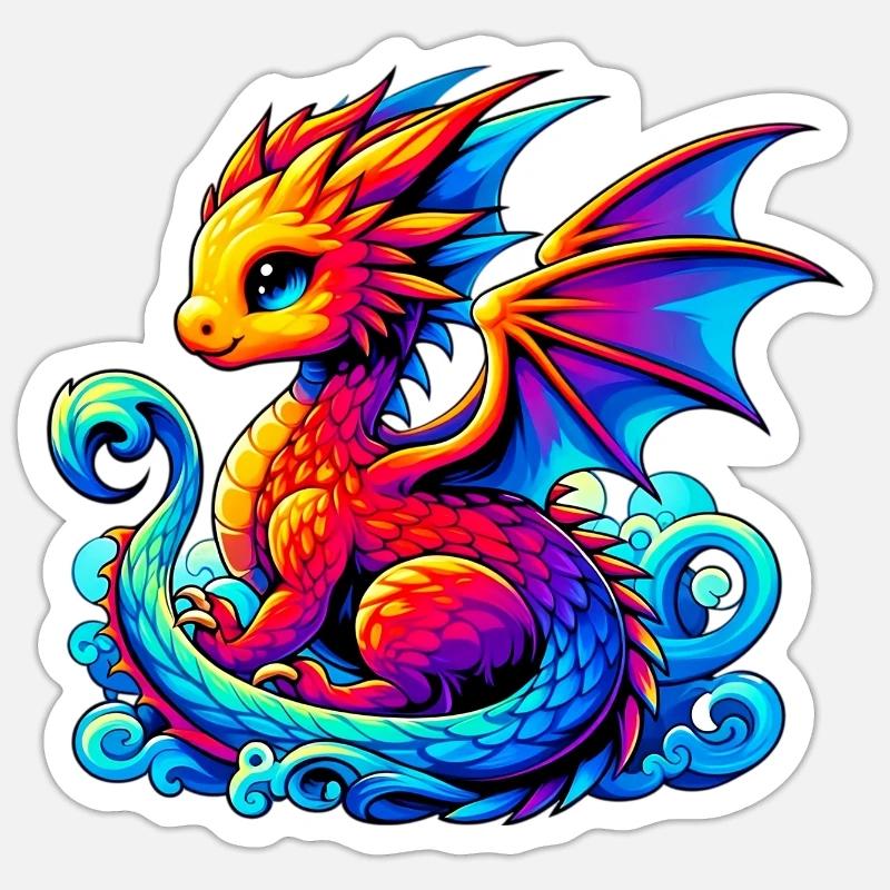 Dragon - Sticker size S (10 x 10 cm) - white matte