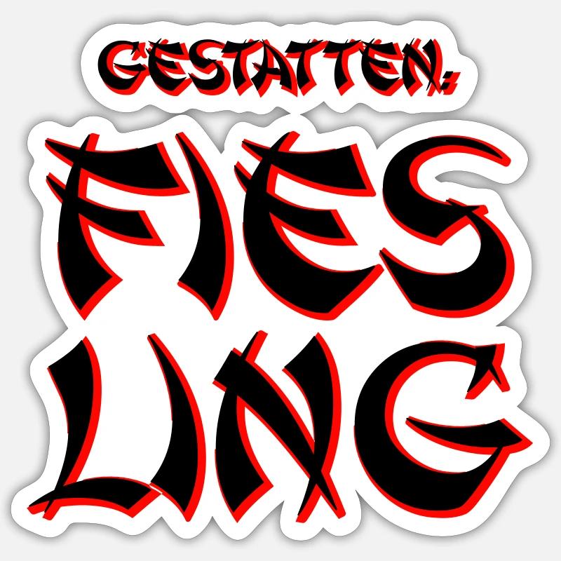 Fies Ling - Sticker Größe S (10 x 10 cm) - Mattweiß