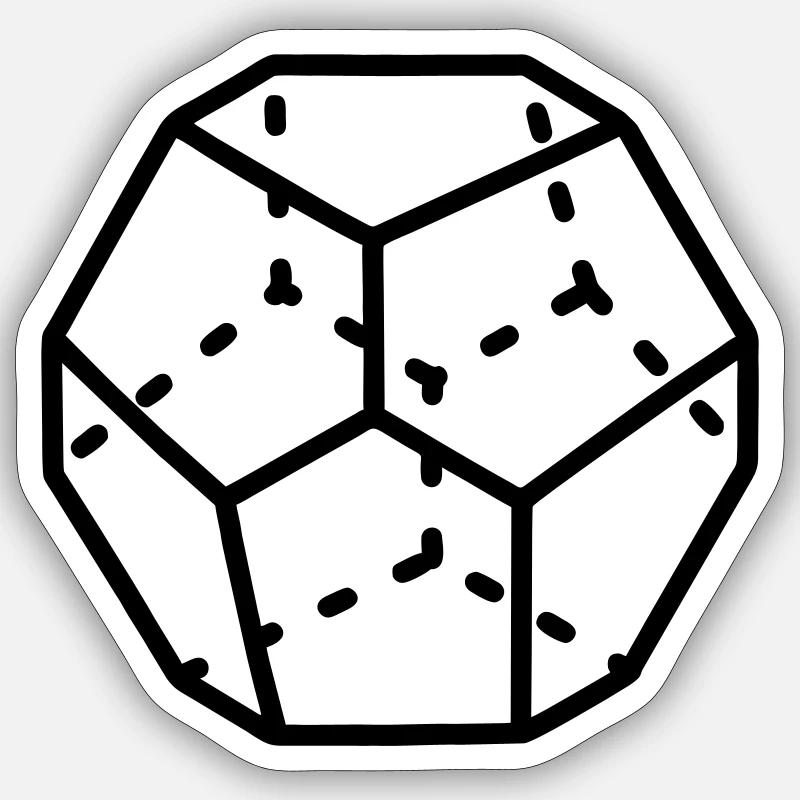 Dodekaeder Mathematik Form Sticker Größe S (10 x 10 cm)