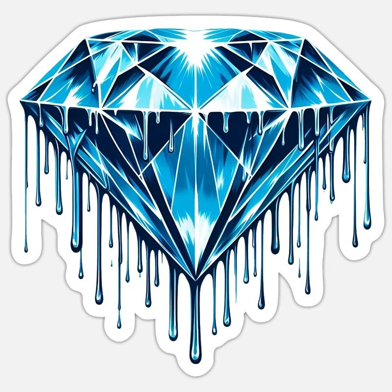 Diamant - Sticker Größe S (10 x 10 cm) - Mattweiß
