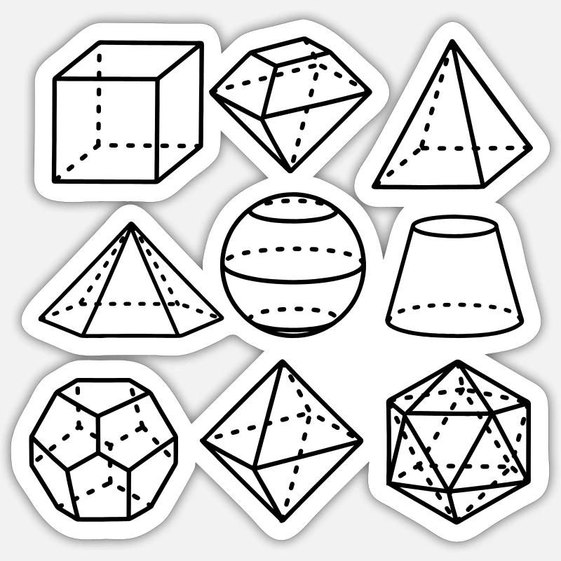 Chiffres mathématiques - Sticker taille S (10 x 10 cm) - blanc mat